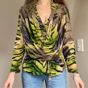 Deadstock Vintage Y2K Jungle Print Top